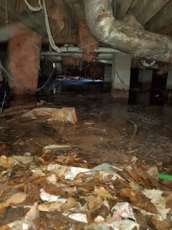Crawl space flood assessment for Commercial Water Damage Restoration in Knightdale